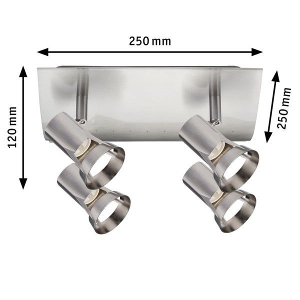 Spotlight Teja GU10 230V max. 4x10W dimmbar Nickel satiniert