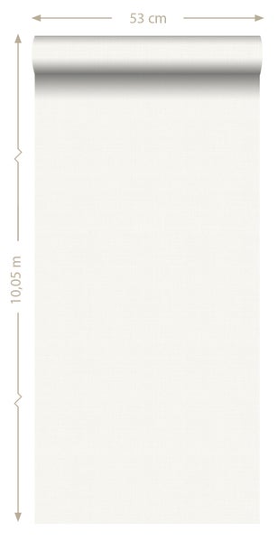 ESTAhome Tapete Leinen-Optik Weiß - 53 cm x 10.05 m - 139022