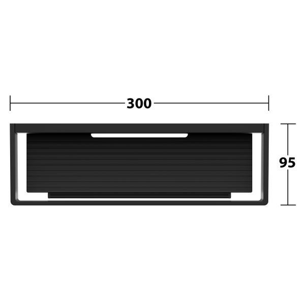 KEUCO Edition 11 Black Selection Duschkorb mit Glasabzieher, 30 cm, abnehmbar, schwarz-matt