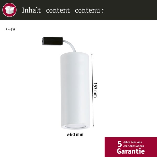 LED Deckenleuchte 3-Step-Dim Barrel 2700K 470lm 230V 6W dimmbar Weiß matt