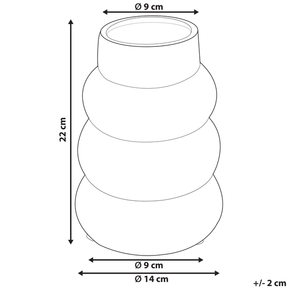 Blumenvase PIREAS Steinzeug 22 cm Weiß