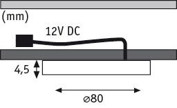 LED Unterschrankleuchte Leaf 3x3,6W 80mm 3x260lm 230/12V rund Alu gebürstet