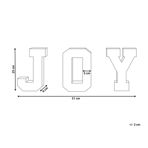 Dekorative Buchstaben mit Schriftzug Freude, gefüllt mit Lichtern
