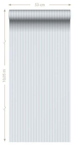 Sanders und Sanders Tapete Streifenmuster Graublau - 50 x 900 cm - 935388
