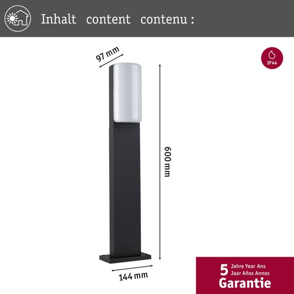 LED Pollerleuchte Bonnie IP44 600mm 3000K 8,5W 560lm 230V Anthrazit Aluminium