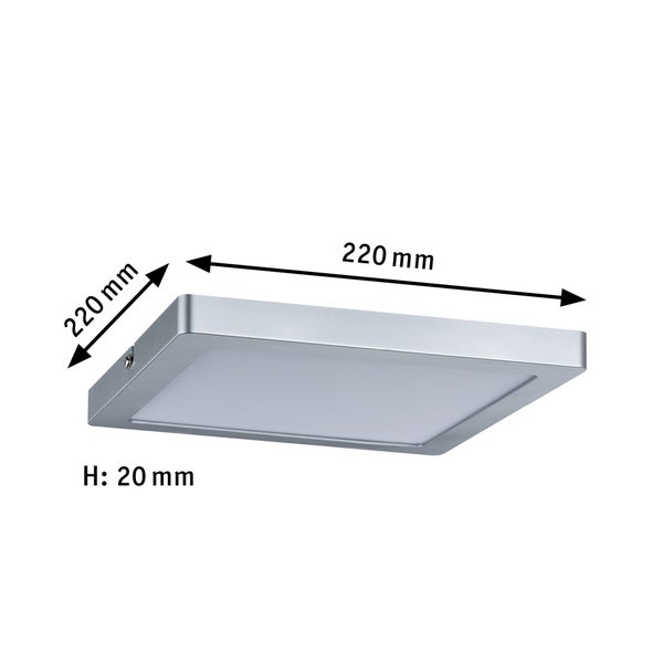 LED Panel Atria eckig 220x220mm 14W 1150lm 2700K Chrom matt dimmbar