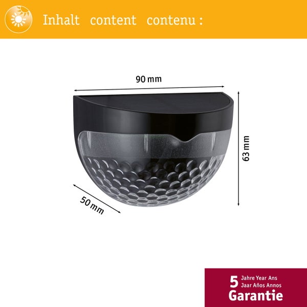 Solar LED Wegeleuchte Mimmo IP44 6500K 18lm Schwarz