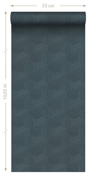 Origin Wallcoverings Tapete 3D-Muster Dunkelblau - 50 x 900 cm - 347998