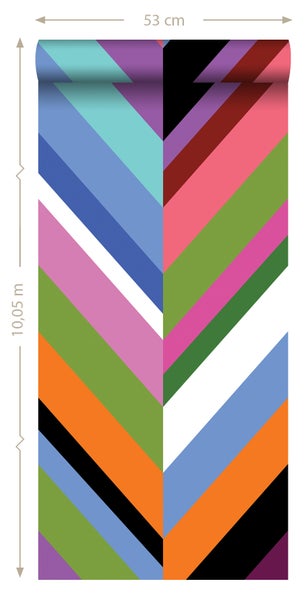 Origin Wallcoverings XXL-Vliestapete Zickzack-Motiv Mehrfarbig - 50 x 900 cm - 357205