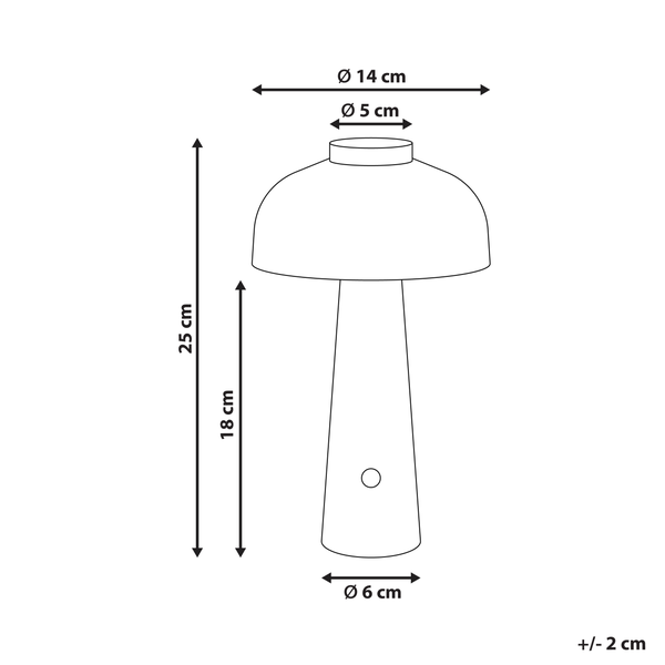 Kabellose LED Tischlampe AGUSAN mit Dimmer Metall Schwarz