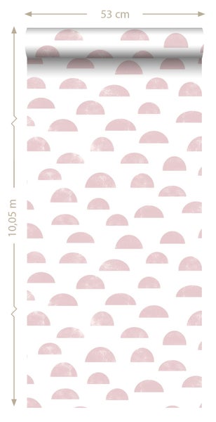 ESTAhome Tapete grafisches Motiv Rosa - 53 cm x 10.05 m - 139065