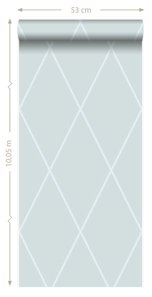 Origin Wallcoverings Tapete Karomuster Eisblau - 53 cm x 10.05 m - 345720
