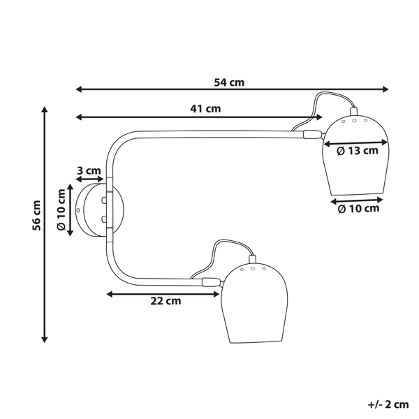 Wandlampe ESTRELLA verstellbar Metall Hellgrau