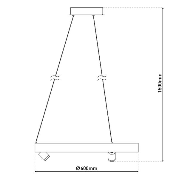 LED Pendelleuchte TRISTAN, moderne Pendellampe aus Metall und Kunststoff in Stahl-blank, die LEDs sind  fest verbaut. Mit ca. 58 cm  Ødie ideale Beleuchtung für Wohnzimmer, Esszimmer oder Küche.