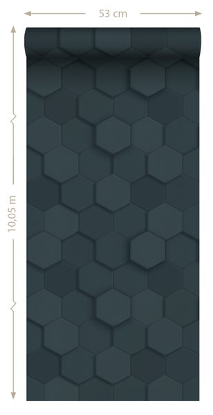 Origin Wallcoverings Tapete 3D Wabenmuster Dunkelblau - 53 cm x 10.05 m - 347853
