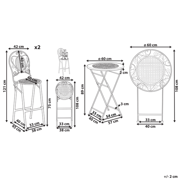 Gartenbar Set klappbar BIVIO Metall Hellgrün