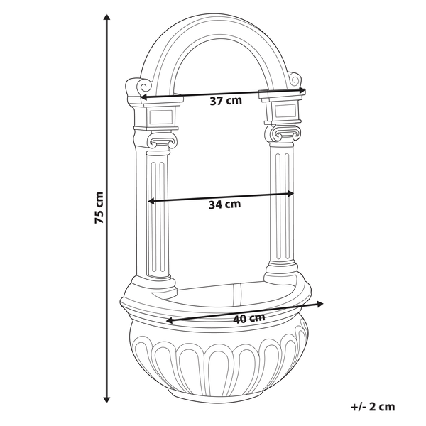 Gartenbrunnen LED MARMORE Hellbeige