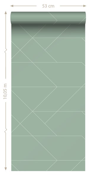 ESTAhome Tapete grafische Linien Mintgrün - 53 cm x 10.05 m - 139453
