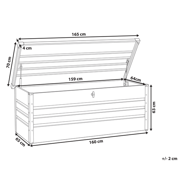 Aufbewahrungsbox CEBROSA Metall 165 cm 70 cm Grau