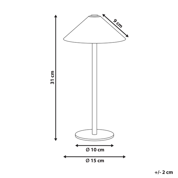 Kabellose LED Tischlampe FRANCOLI mit Dimmer Metall Braun