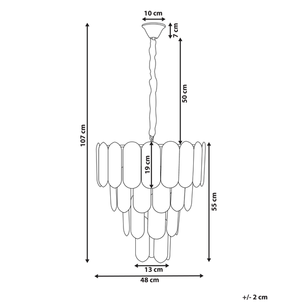 Abmessungen der Hängeleuchte