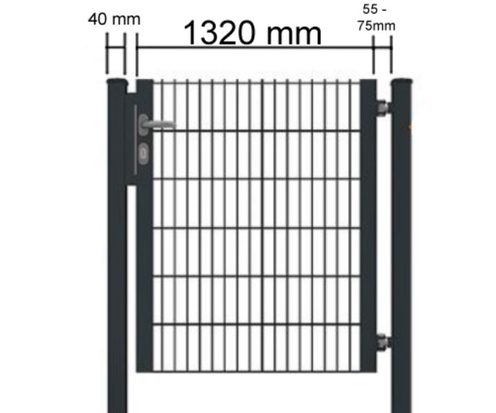 Gartentor halb Rahmen Moosgrün 1320 x 1800 mm