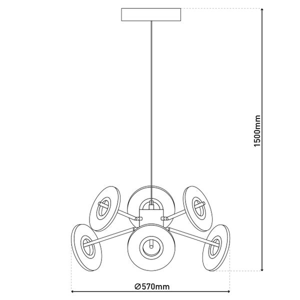 LED Pendelleuchte DISCUS aus schwarzem Metall und weißem Kunststoffmit fest verbauten LEDs, Hängelampe für Esszimmer, Wohnzimmer, Diele oder Büro mit einem  Øvon ca. 57 cm