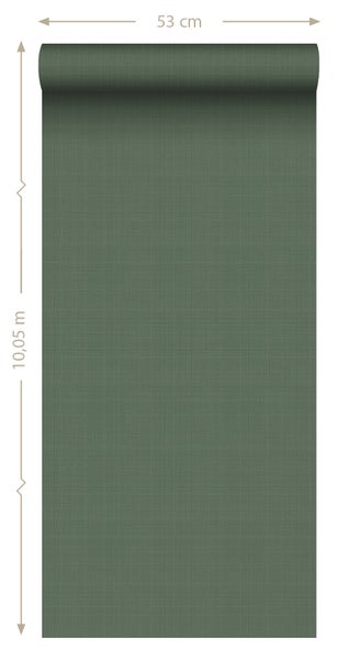 ESTAhome Tapete Leinen-Optik Moosgrün - 53 cm x 10.05 m - 139240