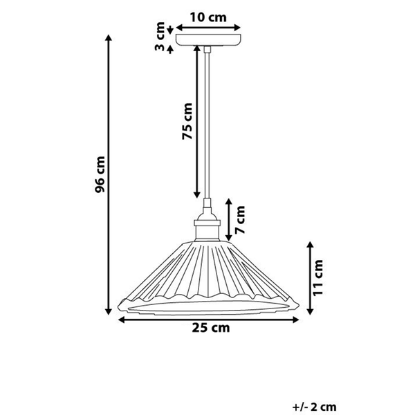 Hängeleuchte Glas messing Kegelform COLORADO