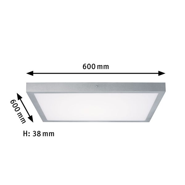 LED Panel Lunar eckig 600x600mm 25W 2100lm 3000K Chrom matt