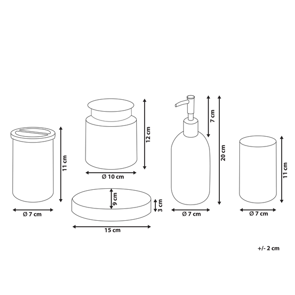 Badaccessoires Set 5-teilig AMARGA Glas Grün