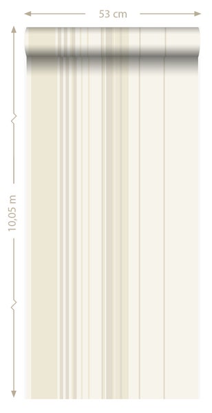 Origin Wallcoverings Tapete Streifen Crême-Weiß - 53 cm x 10.05 m - 346224