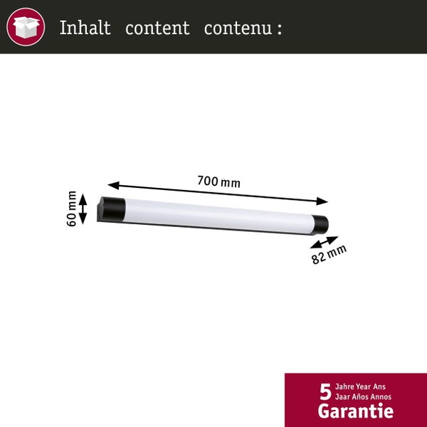 Selection Bathroom LED Spiegelleuchte Orgon Steckdose IP44 3000K 850lm 230V 10,5W Schwarz