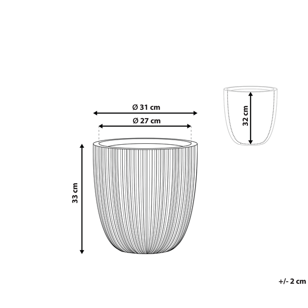 Blumenkübel CHIOS 31 cm Grau