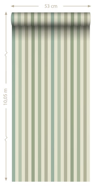 ESTAhome Tapete Streifen Grün - 50 x 900 cm - 131603