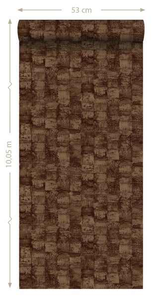Origin Wallcoverings Tapete mit feiner Struktur Kupferbraun - 53 cm x 10.05 m - 347358