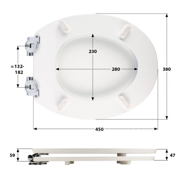 aquaSu® WC-Sitz mit Absenkautomatik, Maritim Motiv Seemannstau, High-Gloss Toilettendeckel mit Holzkern, Fast-Fix, Metallscharnier, Komfort Toilettensitz, Universale Form, Oval, 402934