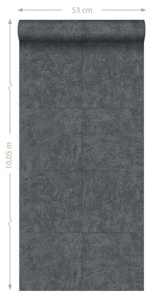 Origin Wallcoverings Tapete Stein-Optik Dunkelgrau - 53 cm x 10.05 m - 347413