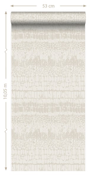 Origin Wallcoverings Tapete Tierhautmuster Crême-Weiß - 53 cm x 10.05 m - 346649