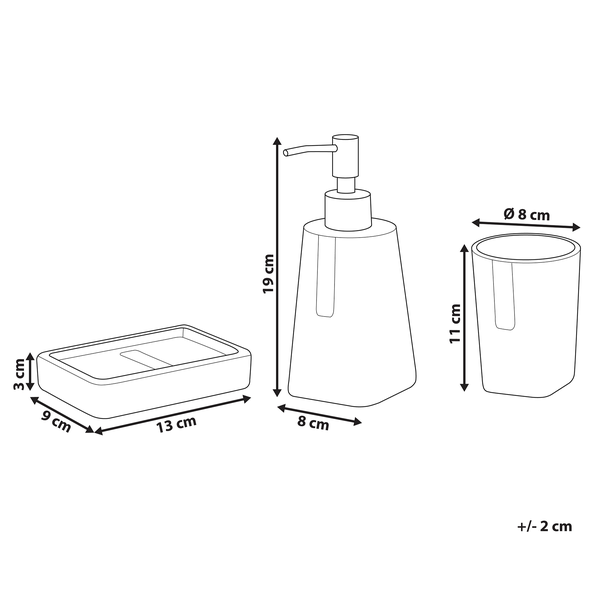 Badaccessoires Set 3-teilig SONANA Keramik Hellbeige
