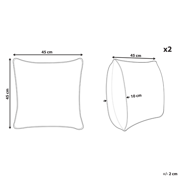 Dekokissen 2er Set SKIMMIA Baumwolle 45 x 45 cm Weiß Weihnachtsmotiv
