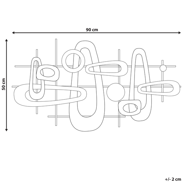 Dekorative Skulptur aus Metall mit kreisförmigen und perforierten Elementen als Innendekoration