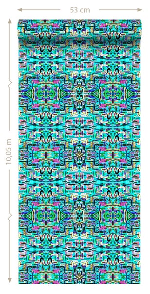 Origin Wallcoverings XXL-Vliestapete Dschungelmuster Türkis - 50 x 900 cm - 356901