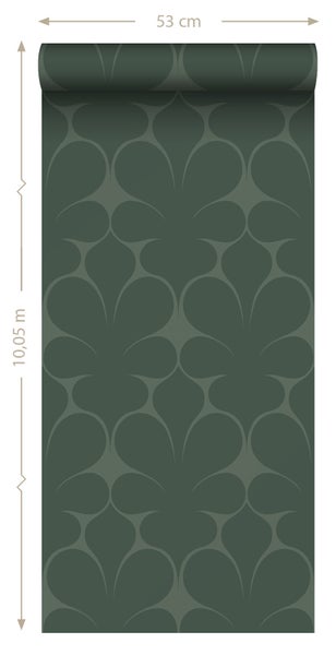 Origin Wallcoverings Tapete Ornamente Dunkelgrün - 50 x 900 cm - 347924