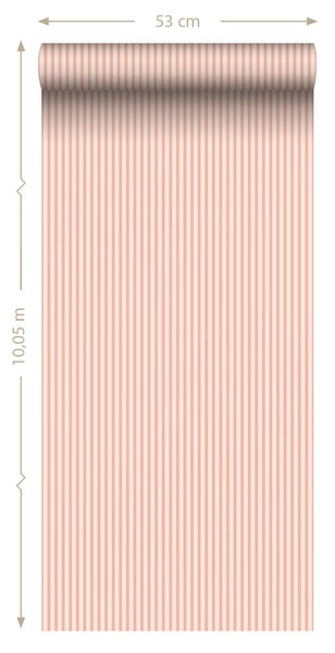 Sanders und Sanders Tapete Streifenmuster Rosa - 50 x 900 cm - 935385