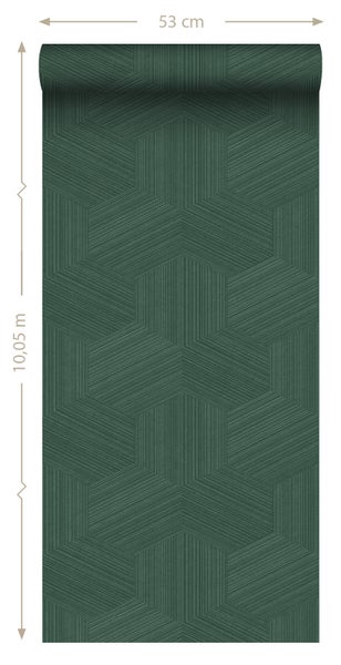 Origin Wallcoverings Tapete 3D-Muster Dunkelgrün - 50 x 900 cm - 347945