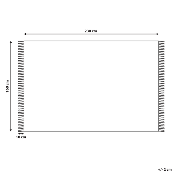 Teppich KONUR Beige 160 x 230 cm Baumwolle