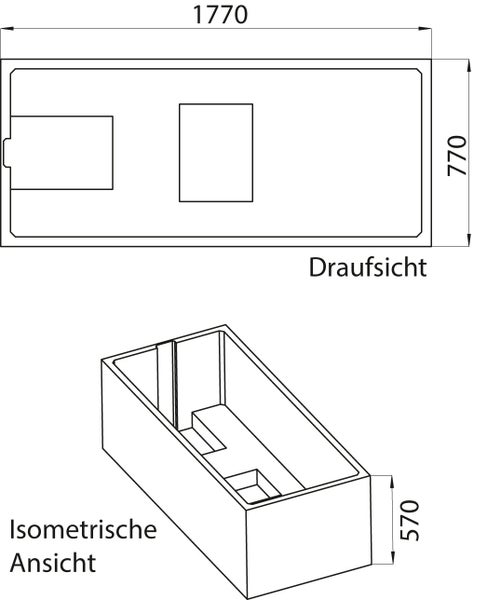 Calmwaters® Wannenträger 180 x 80 cm Original, Passend für Rechteck-Badewanne 180x80 cm, Styroporträger, Schall- und wärmedämmend, Direkt verfliesbar, Badewannenträger in Weiß, 03AX3360