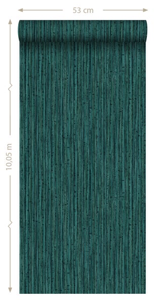 Origin Wallcoverings Tapete Bambusmuster Smaragdgrün - 53 cm x 10.05 m - 347403