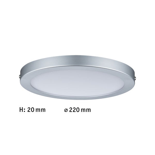LED Panel Atria rund 220mm 15W 1150lm 4000K Chrom matt